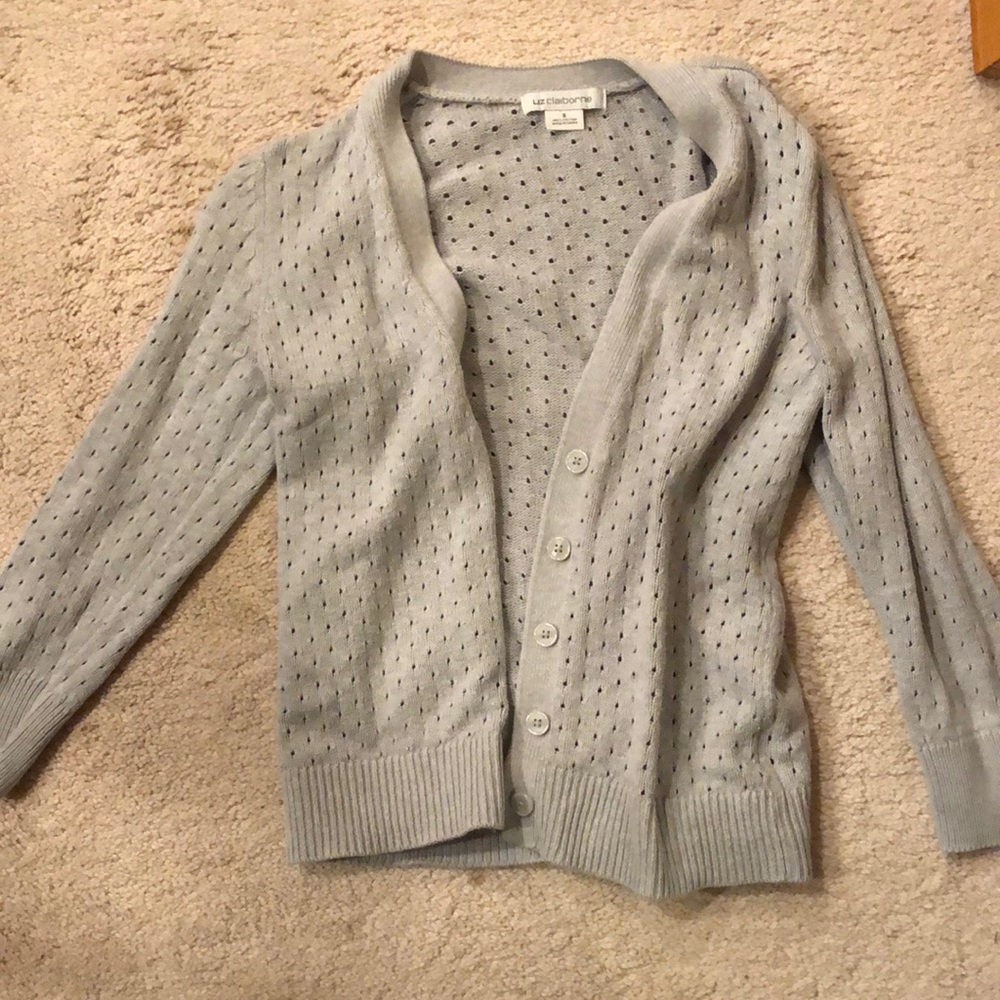 Grey sweater cardigan